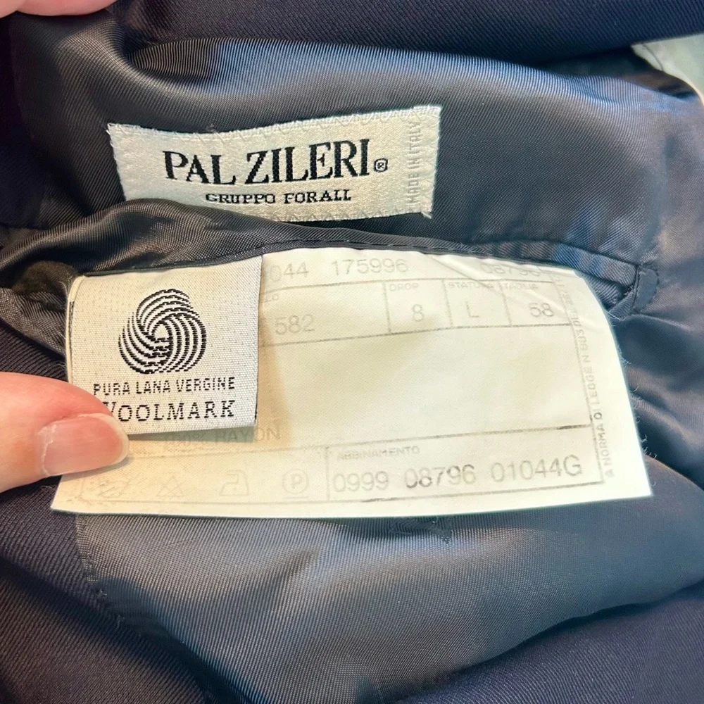 Pal Zileri Navy Three Gold‎ Button Sport Coat 58L